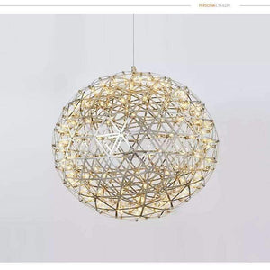 Planet Gates Double-sided chrome / 200mm 12 Leds / Warm White Modern Chandelier Spark ball LED Pendant Light fixture Firework Ball stainless steel pendant Lamps home decorative lighting 220V