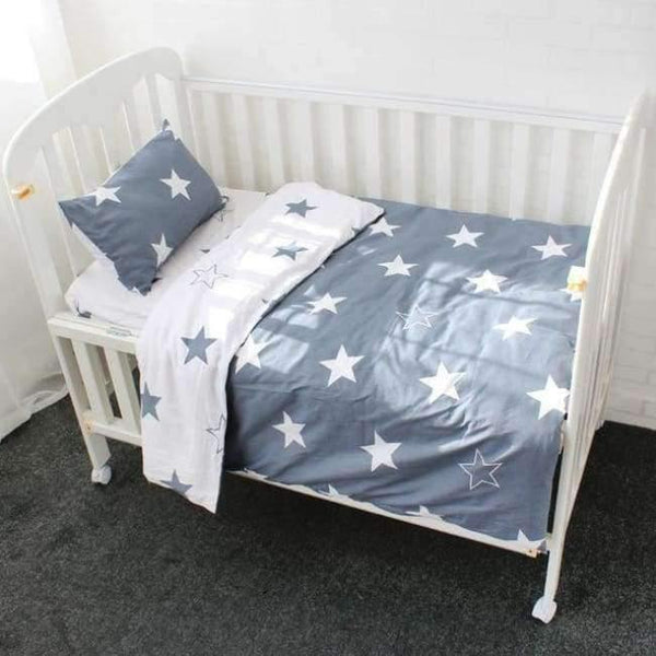 Planet Gates Double Stars 3Pcs 3Pcs Cotton Crib Bed Linen Kit For Boy Girl Cartoon Baby Bedding Set Includes Pillowcase Bed Sheet Duvet Cover Without Filler