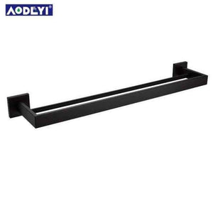 Planet Gates Double Towel Bar AODEYI Bathroom Hardware Set Black Robe Hook Towel Rail Rack Bar Shelf Paper Holder Toothbrush Holder Bathroom Accessories