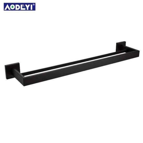 Planet Gates Double Towel Bar AODEYI Bathroom Hardware Set Black Robe Hook Towel Rail Rack Bar Shelf Paper Holder Toothbrush Holder Bathroom Accessories