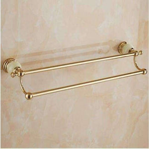 Planet Gates Double towel bar / China Brass & Jade Bathroom Accessory Set,Paper Holder,Towel Bar,Soap basket,towel rack,towel ring Toilet brush bathroom hardware set