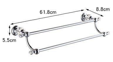 Planet Gates double towel bar Solid Brass Chrome Finish Bathroom Accessories Set,Robe Hook,Paper Holder,Towel Bar,Soap Basket,bathroom Sets,