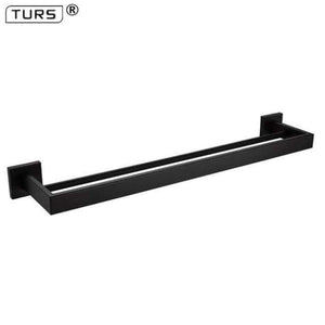Planet Gates Double Towel Bar SUS 304 Stainless Steel Bathroom Hardware Set Black Matte Paper Holder Toothbrush Holder Towel Bar Bathroom Accessories