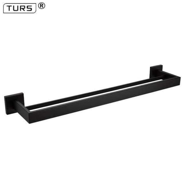 Planet Gates Double Towel Bar SUS 304 Stainless Steel Bathroom Hardware Set Black Matte Paper Holder Toothbrush Holder Towel Bar Bathroom Accessories