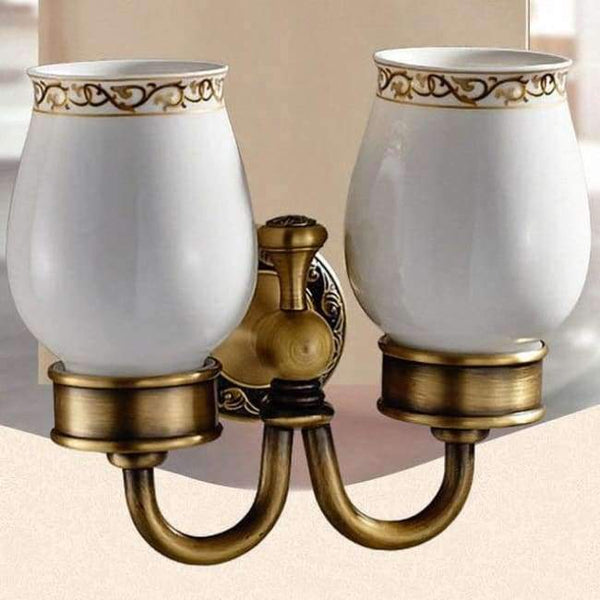 Planet Gates Double Tumbler Holde KEMAIDI Bathroom Accessories Antique Brass Towel Ring, Paper Holder, Toilet Brush,, Bath Rack, Soap Dish, Makeup Mirror