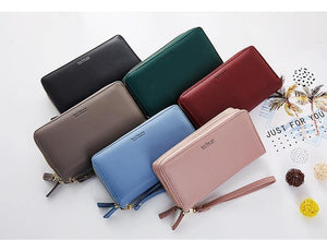 Planet Gates Double Zipper Wristband Long Clutch Wallets For Women Large Capacity Card Holder Purse Phone Pocket Wallet Female