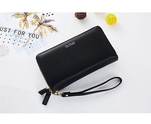 Planet Gates Double Zipper Wristband Long Clutch Wallets For Women Large Capacity Card Holder Purse Phone Pocket Wallet Female