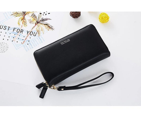 Planet Gates Double Zipper Wristband Long Clutch Wallets For Women Large Capacity Card Holder Purse Phone Pocket Wallet Female