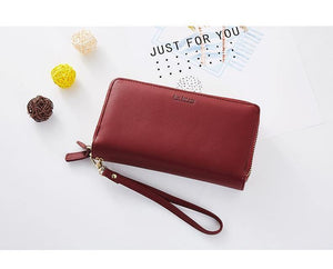 Planet Gates Double Zipper Wristband Long Clutch Wallets For Women Large Capacity Card Holder Purse Phone Pocket Wallet Female