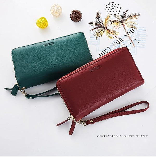 Planet Gates Double Zipper Wristband Long Clutch Wallets For Women Large Capacity Card Holder Purse Phone Pocket Wallet Female