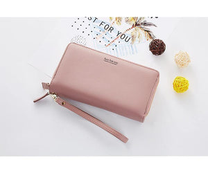 Planet Gates Double Zipper Wristband Long Clutch Wallets For Women Large Capacity Card Holder Purse Phone Pocket Wallet Female
