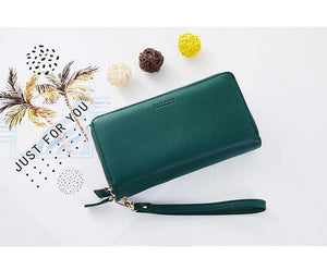 Planet Gates Double Zipper Wristband Long Clutch Wallets For Women Large Capacity Card Holder Purse Phone Pocket Wallet Female