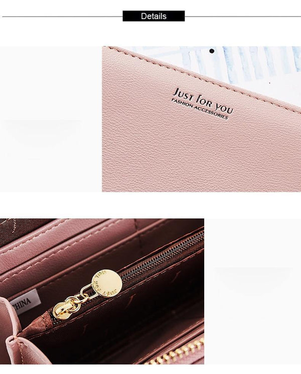 Planet Gates Double Zipper Wristband Long Clutch Wallets For Women Large Capacity Card Holder Purse Phone Pocket Wallet Female