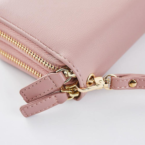 Planet Gates Double Zipper Wristband Long Clutch Wallets For Women Large Capacity Card Holder Purse Phone Pocket Wallet Female