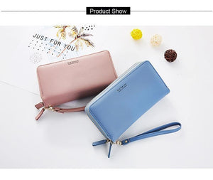 Planet Gates Double Zipper Wristband Long Clutch Wallets For Women Large Capacity Card Holder Purse Phone Pocket Wallet Female
