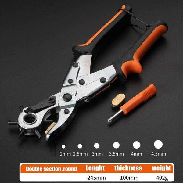 Planet Gates doule r Heavy Duty Leather Belt Hole Punch Plier Eyelet Puncher Revolve Sewing Machine Bag Setter Tool Watchband Household Strap leather