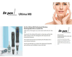 Planet Gates Dr pen Ultima M8 Professional Microneedling Pen tattoo machine - Wireless dermapen - Best facial Skin Care beauty Tool Kit