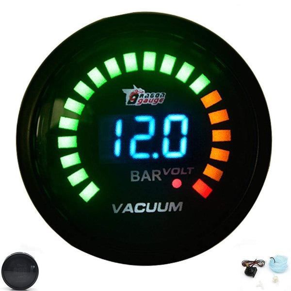 Planet Gates DRAGON GAUGE 2" 52mm Boost/Water Temp/Oil Temp/Oil Pressure/Tachometer/Volt/Air Fuel Ratio/EGT/Vacuum Meter Digital+Gauge Pods