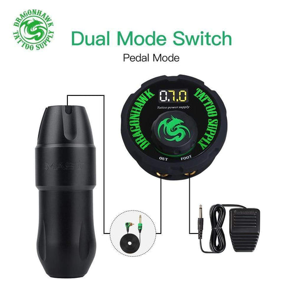 Planet Gates Dragonhawk Mast Top Tattoo Machine Set Kit Motor Rotary Pen Makeup Power Needles