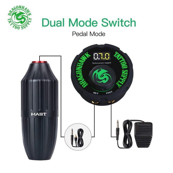 Planet Gates Dragonhawk Tattoo Mast Motor Rotary Pen Machine Set Kit Power Supply Needle Short Pen Machine Kit Supplies