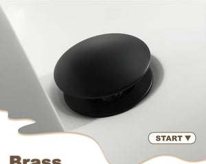 Planet Gates Drains Bathroom Basin Drain Brass Black & Pink Basin Pop Up Waste Vanity Vessel Basin Stopper with Overflow Hole Y81122