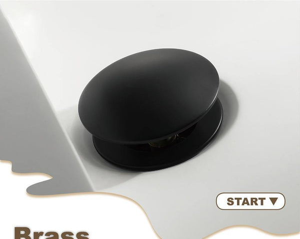 Planet Gates Drains Bathroom Basin Drain Brass Black & Pink Basin Pop Up Waste Vanity Vessel Basin Stopper with Overflow Hole Y81122