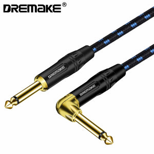Planet Gates DREMAKE Guitar Cable - 1/4 Inch Straight to Right Angle Instrument Cable - Professional Electric Guitar Cord and Amp Cable