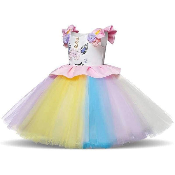 Planet Gates Dress 1 / 12M Girls Dress 1 Year Birthday Party Baby Clothing Children Unicorn Christmas Costume 1 2 3 4 5 years Kids Colorful Rainbow Dress