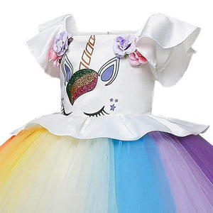 Planet Gates Dress 1 / 12M Girls Dress 1 Year Birthday Party Baby Clothing Children Unicorn Christmas Costume 1 2 3 4 5 years Kids Colorful Rainbow Dress