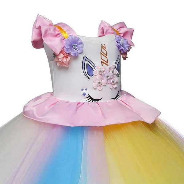 Planet Gates Dress 1 / 12M Girls Dress 1 Year Birthday Party Baby Clothing Children Unicorn Christmas Costume 1 2 3 4 5 years Kids Colorful Rainbow Dress