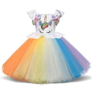 Planet Gates Dress 3 / 12M Girls Dress 1 Year Birthday Party Baby Clothing Children Unicorn Christmas Costume 1 2 3 4 5 years Kids Colorful Rainbow Dress