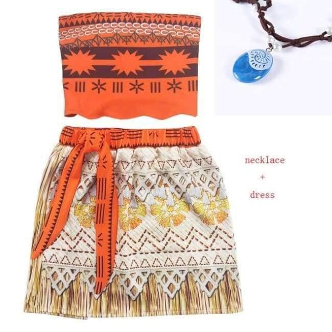 Planet Gates Baby girl clothes Princess dress Moana Cosplay Costume for Children Vaiana Girls Party Wedding dresses with Necklace Costumes