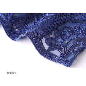 Planet Gates Dress Vestidos De Feta Women O-Neck Allover Appliques Embroidery Short Sleeve Bodycon Dark Blue Pink Dress Events Party