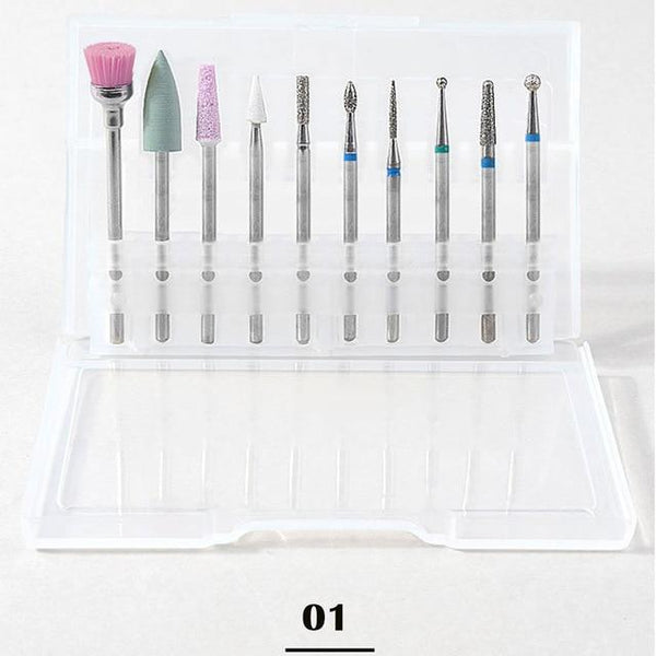 Planet Gates Drill-WG02-10Pcs-ZH1 10Pcs/box Quality Nail Drill Bits Electric Cuticle Clean Rotary For Manicure Pedicure Tungsten alloy Grinding Head Sander Tool