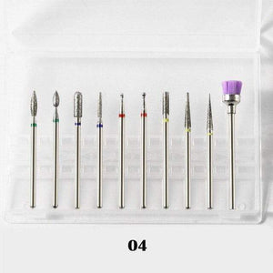 Planet Gates Drill-WG02-10Pcs-ZH4 10Pcs/box Quality Nail Drill Bits Electric Cuticle Clean Rotary For Manicure Pedicure Tungsten alloy Grinding Head Sander Tool