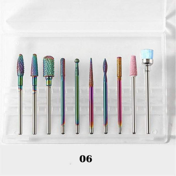 Planet Gates Drill-WG02-10Pcs-ZH6 10Pcs/box Quality Nail Drill Bits Electric Cuticle Clean Rotary For Manicure Pedicure Tungsten alloy Grinding Head Sander Tool