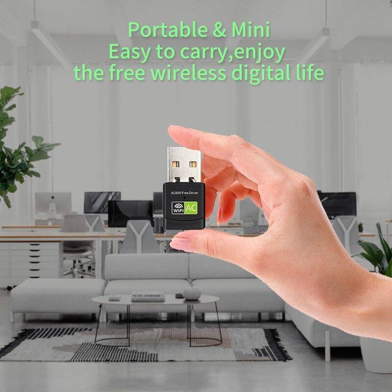 Planet Gates Driver Wifi Adapter Dual Band 600Mbps Network Card Mini Wi-Fi USB Internet Lan Wi-Fi Adapter