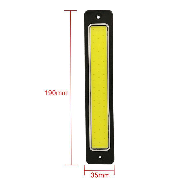 Planet Gates DRL Daytime Running Light Fog Lights 2Pcs Super Bright Flexible Waterproof COB Straight Driving White 190x35mm