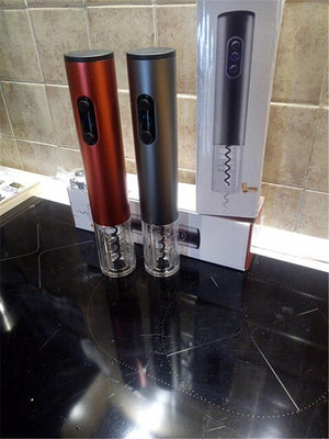 Planet Gates Dry Battery Electric Wine Opener Automatic Bottle Opener Corkscrew Professional Red Wine Opener Foil Cutter Set for Kitchen Tool