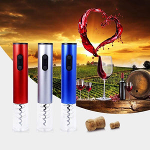 Planet Gates Dry Battery Electric Wine Opener Automatic Bottle Opener Corkscrew Professional Red Wine Opener Foil Cutter Set for Kitchen Tool