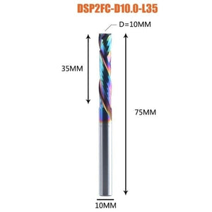 Planet Gates DSP2FC-D10.0-L35 1PC woodwork milling cutter UP &amp; DOWN Cut 2 Flutes Spiral Carbide Milling Tool CNC Router Compression Wood End Mill Cutter Bits