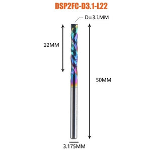 Planet Gates DSP2FC-D3.1-L22 1PC woodwork milling cutter UP &amp; DOWN Cut 2 Flutes Spiral Carbide Milling Tool CNC Router Compression Wood End Mill Cutter Bits