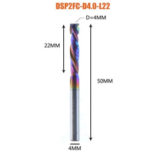 Planet Gates DSP2FC-D4.0-L22 1PC woodwork milling cutter UP &amp; DOWN Cut 2 Flutes Spiral Carbide Milling Tool CNC Router Compression Wood End Mill Cutter Bits