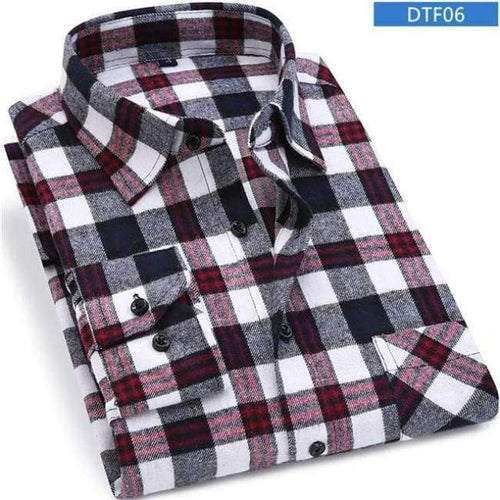 Planet Gates DTF06 / Asian size S Men Flannel Plaid Shirt 100% Cotton 2017 Spring Autumn Casual Long Sleeve Shirt Soft Comfort Slim Fit Styles Brand Man Clothes