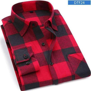 Planet Gates DTF24 / Asian size S Men Flannel Plaid Shirt 100% Cotton 2017 Spring Autumn Casual Long Sleeve Shirt Soft Comfort Slim Fit Styles Brand Man Clothes