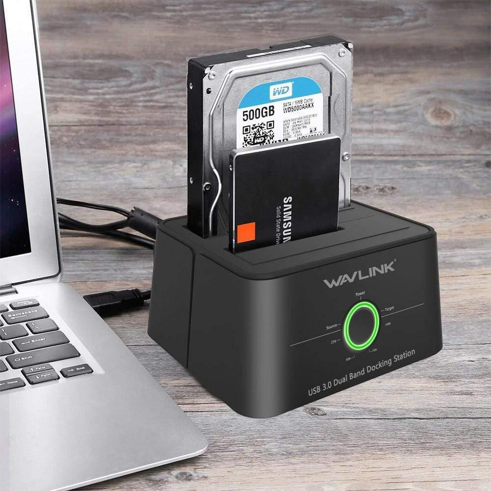 Planet Gates Dual Bay SATA to USB3.0 External Hard Drive Docking Station for 2.5/3.5inch HDD/SSD Offline Clone/Backup/UASP Functions