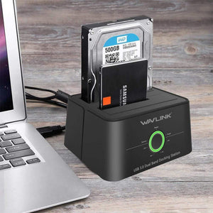 Planet Gates Dual Bay SATA to USB3.0 External Hard Drive Docking Station for 2.5/3.5inch HDD/SSD Offline Clone/Backup/UASP Functions