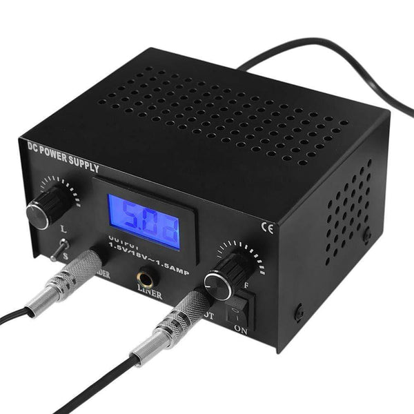 Planet Gates Dual Digital Tattoo Machine Power Supply with 2 pcs Coils Liner and Shader Tattoo Machine Gun Foot Switch and Clip Cord Kit