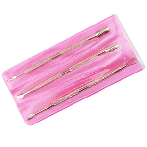 Planet Gates Dual-end Cuticle Pusher Removal Stainless Steel Dead Skin Remover Nail Art DIY Design Tool Nail Polish Scraper Cleaner Rose Gold