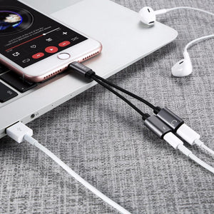 Planet Gates Dual For Lightning Charger Adapter Audio Charger Earphone Jack Cable For Apple iPhone X 10 8 7 6s Plus Support iOS 11 10